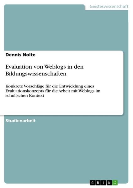 Produktbild: Evaluation von Weblogs in den Bildungswissenschaften