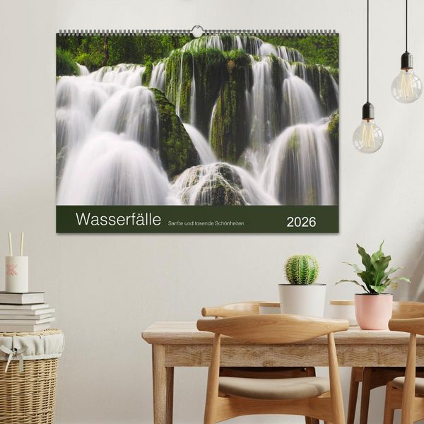 Produktbild: WASSERF&Auml;LLE - Sanfte und tosende Sch&ouml;nheiten (Wandkalender 2026 DIN A2 quer), CALVENDO Monatskalender