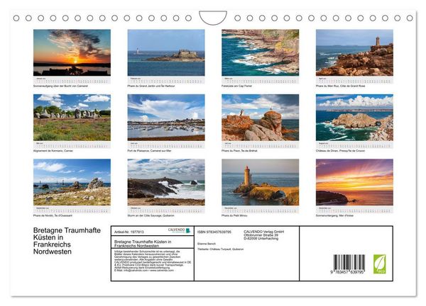 Produktbild: Bretagne Traumhafte K&uuml;sten in Frankreichs Nordwesten (Wandkalender 2026 DIN A4 quer), CALVENDO Monatskalender