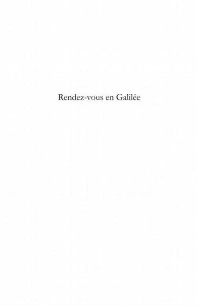 Produktbild: Rendez-vous en Galilee