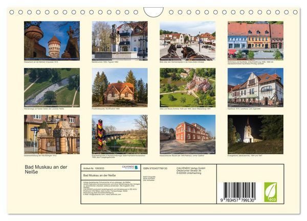 Produktbild: Bad Muskau an der Nei&szlig;e (Wandkalender 2026 DIN A4 quer), CALVENDO Monatskalender