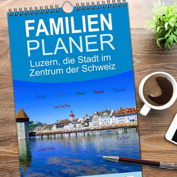 Produktbild: Familienplaner 2026 - Luzern, die Stadt im Zentrum der Schweiz mit 5 Spalten (Wandkalender, 21 x 45 cm) CALVENDO