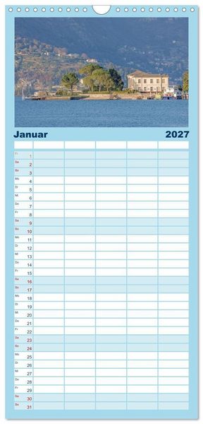 Produktbild: Familienplaner 2027 - Como und der Comer See mit 5 Spalten (Wandkalender, 21 x 45 cm) CALVENDO