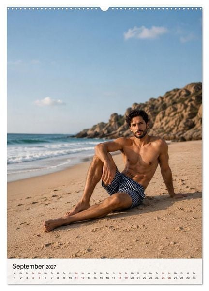 Produktbild: Golden Beach Men - Sinnliche Strandmomente (Wandkalender 2027 DIN A2 hoch), CALVENDO Monatskalender
