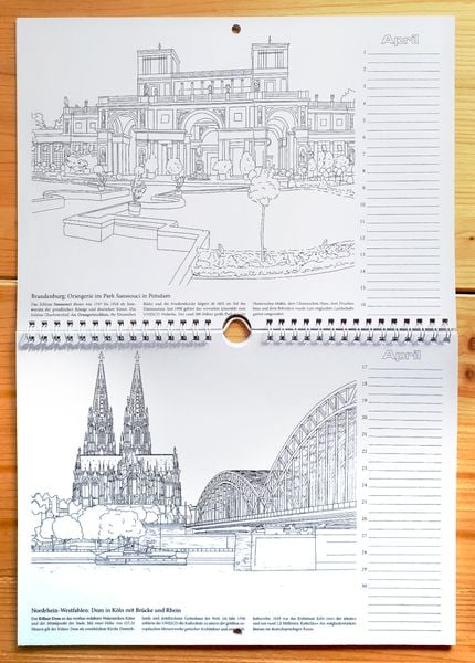 Produktbild: Malbuch mit Geburtstagskalender aus Deutschland | Jahresunabh&auml;ngig | Immerw&auml;hrender Geburtstagskalender