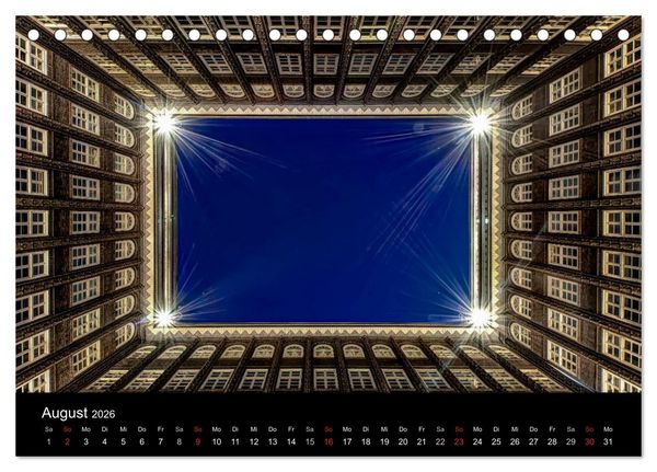 Produktbild: Hamburg - Lichter der Nacht (Tischkalender 2026 DIN A5 quer), CALVENDO Monatskalender