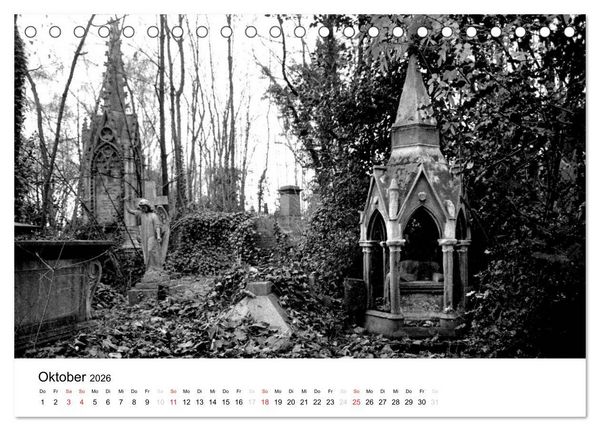 Produktbild: Highgate Cemetery London (Tischkalender 2026 DIN A5 quer), CALVENDO Monatskalender
