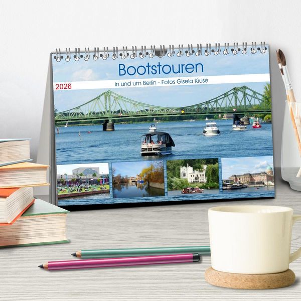 Produktbild: Bootstouren in und um Berlin (Tischkalender 2026 DIN A5 quer), CALVENDO Monatskalender