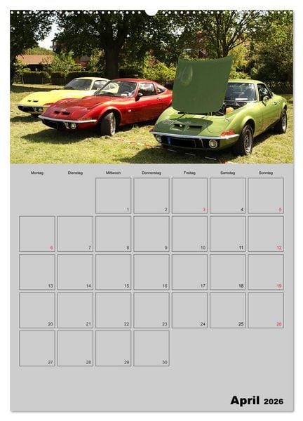 Produktbild: Opel GT Terminplaner (hochwertiger Premium Wandkalender 2026 DIN A2 hoch), Kunstdruck in Hochglanz