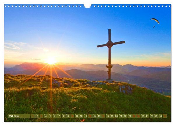 Produktbild: Gipfelkreuze im Sonnenlicht (Wandkalender 2026 DIN A3 quer), CALVENDO Monatskalender