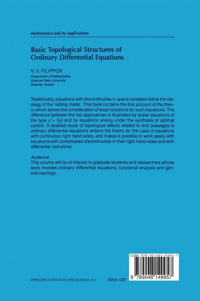 Produktbild: Basic Topological Structures of Ordinary Differential Equations
