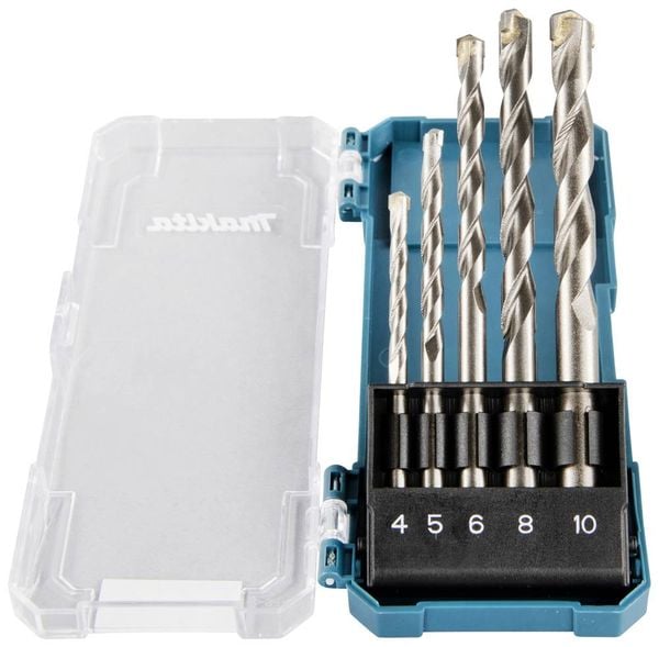 Produktbild: Makita D-72877 Stein-Spiralbohrer-Set 4 mm, 5 mm, 6 mm, 8 mm, 10 mm Zylinderschaft 1 St.