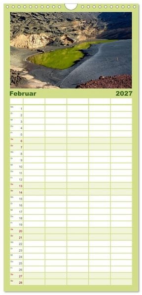 Produktbild: Familienplaner 2027 - Vulkaninsel Lanzarote mit 5 Spalten (Wandkalender, 21 x 45 cm) CALVENDO