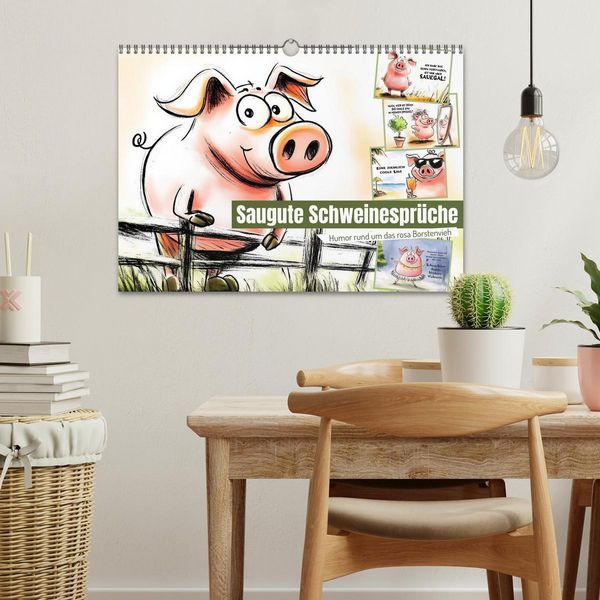 Produktbild: Saugute Schweinespr&uuml;che (Wandkalender 2026 DIN A3 quer), CALVENDO Monatskalender