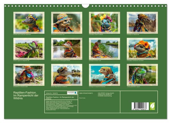 Produktbild: Reptilien-Fashion. Im Rampenlicht der Wildnis (Wandkalender 2026 DIN A3 quer), CALVENDO Monatskalender