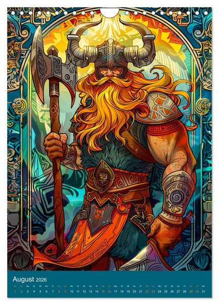 Produktbild: Wikinger Action - Comic-Helden inspiriert von den Nordm&auml;nnern (Wandkalender 2026 DIN A4 hoch), CALVENDO Monatskalender
