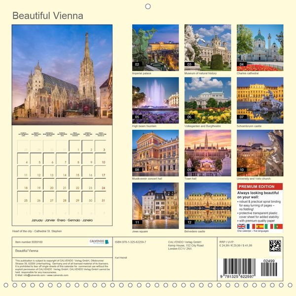Produktbild: Heindl, K: Beautiful Vienna (Wall Calendar 2021 300 &times; 300 mm