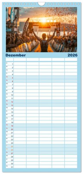 Produktbild: Familienplaner 2026 - Triathlon - Grenzen verschieben mit 5 Spalten (Wandkalender, 21 x 45 cm) CALVENDO