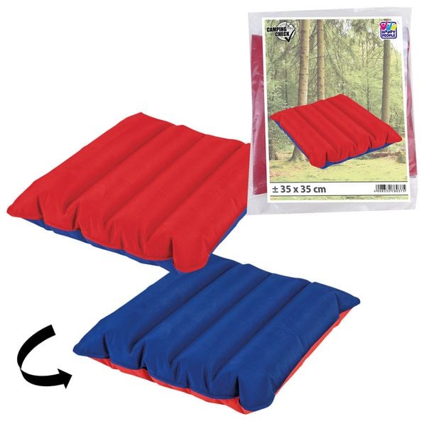 Sitzkissen Luftkissen Mikrofaser rot/blau 35x35cm