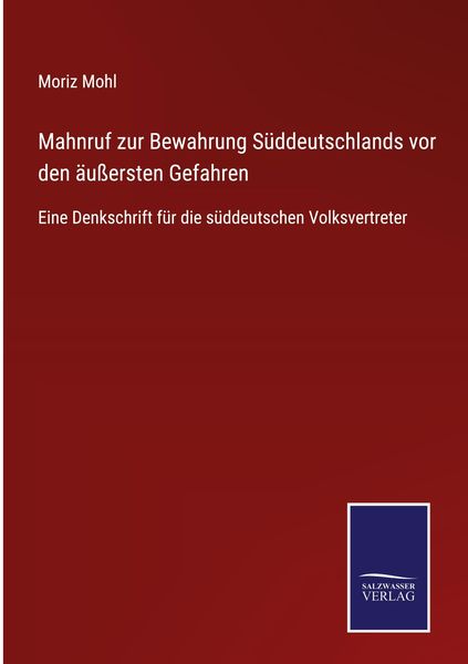 Produktbild: Mahnruf zur Bewahrung S&uuml;ddeutschlands vor den &auml;u&szlig;ersten Gefahren