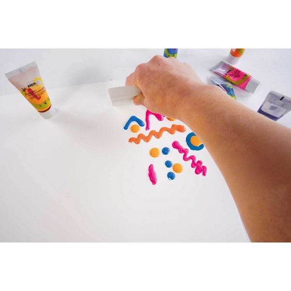 Produktbild: KREUL Squeegee Art Set mit Kids Art Kinder-K&uuml;nstlerfarben, 7 x 20 ml Tuben