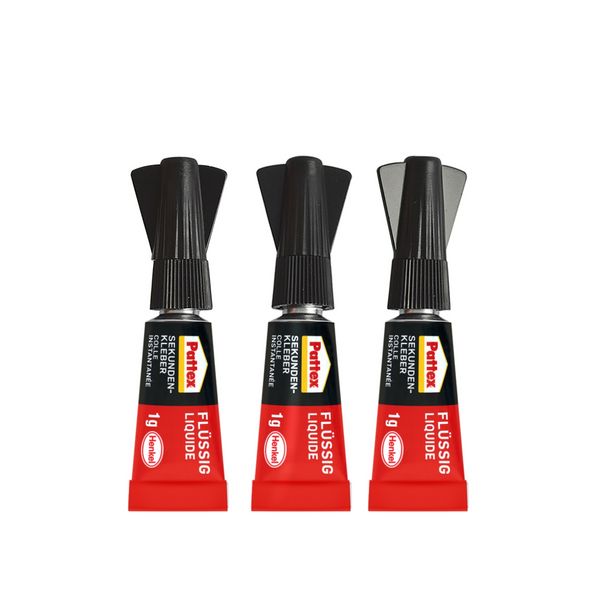 Produktbild: Pattex Kleben Pattex Sekundenkleber Fl&uuml;ssig Mini Trio, 3 1 g