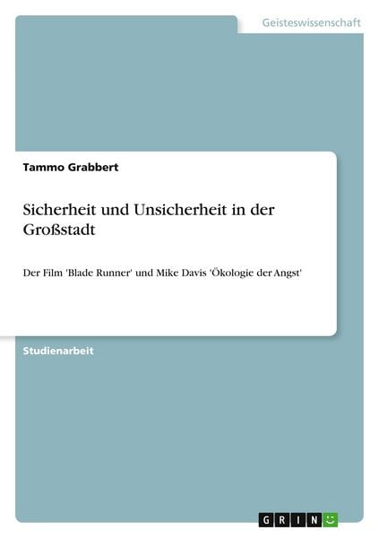 Produktbild: Sicherheit und Unsicherheit in der Gro&szlig;stadt
