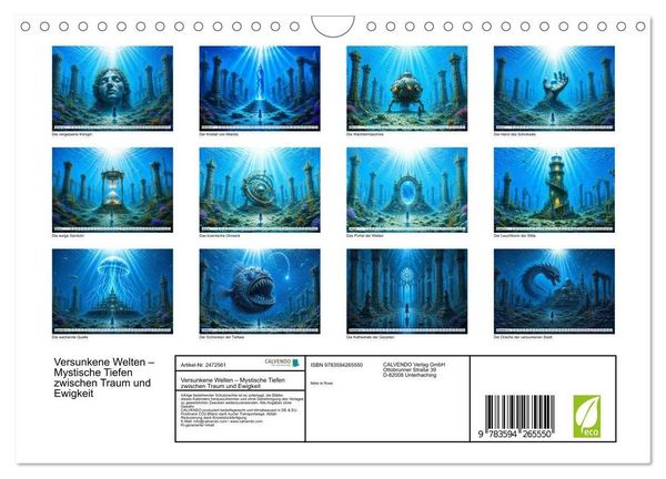 Produktbild: Versunkene Welten &ndash; Mystische Tiefen zwischen Traum und Ewigkeit (Wandkalender 2027 DIN A4 quer), CALVENDO Monatskalender