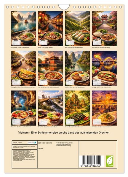 Produktbild: Vietnam - Eine Schlemmerreise durchs Land des aufsteigenden Drachen (Wandkalender 2027 DIN A4 hoch), CALVENDO Monatskalender