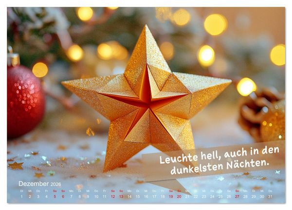 Produktbild: Origami Kalender der Achtsamkeit - Achtsamkeitskalender (Tischkalender 2026 DIN A5 quer), CALVENDO Monatskalender