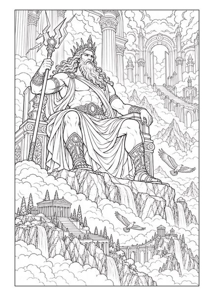 Produktbild: G&ouml;tter & Legenden &ndash; Fantasy Malbuch f&uuml;r Erwachsene mit 50 detailreichen Ausmalbildern