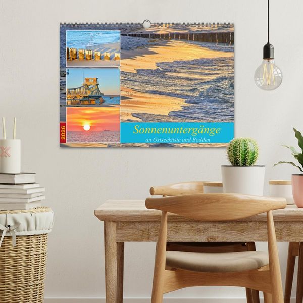 Produktbild: Sonnenunterg&auml;nge an Ostseek&uuml;ste und Bodden (Wandkalender 2026 DIN A3 quer), CALVENDO Monatskalender