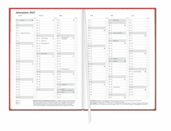 Produktbild: Terminer A5, Struktur rot 2027