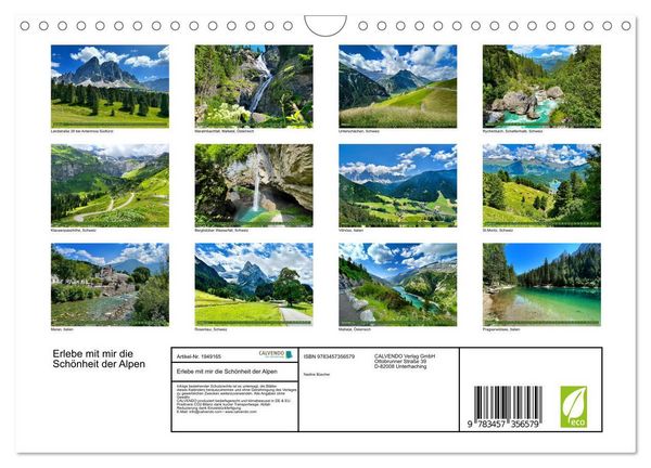 Produktbild: Erlebe mit mir die Sch&ouml;nheit der Alpen (Wandkalender 2026 DIN A4 quer), CALVENDO Monatskalender