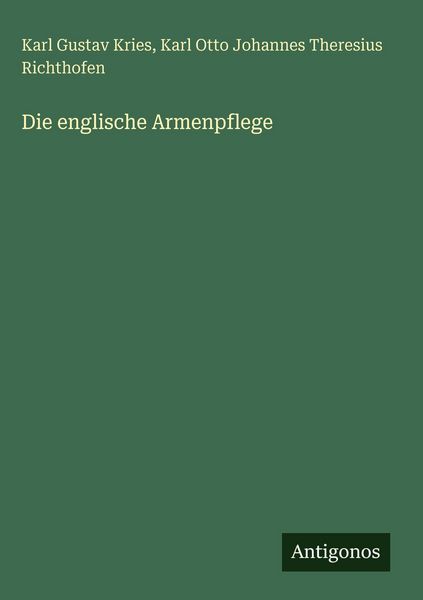 Produktbild: Die englische Armenpflege