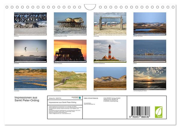 Produktbild: Impressionen aus Sankt Peter-Ording (Wandkalender 2026 DIN A4 quer), CALVENDO Monatskalender
