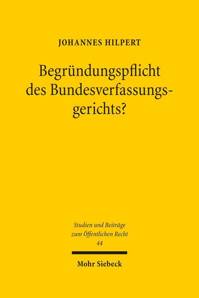 Produktbild: Begr&uuml;ndungspflicht des Bundesverfassungsgerichts?