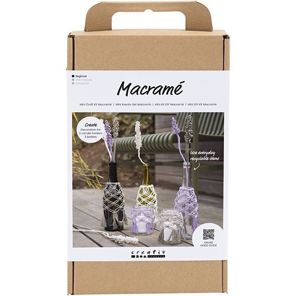 Produktbild: Creativ Company DIY Sets Macram&eacute; Kreativ Set, Makramee, Glasdeko, Kreativ Box
