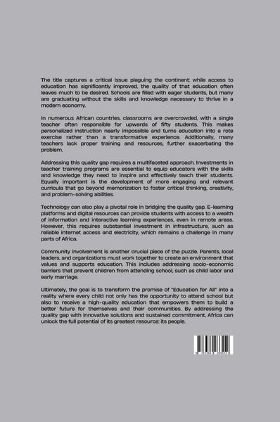 Produktbild: Education for All, Learning for None: Addressing Africa's Quality Gap