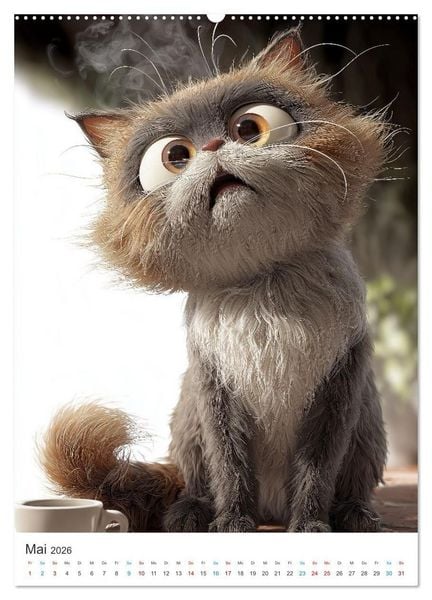 Produktbild: Miau & Mauz (Wandkalender 2026 DIN A2 hoch), CALVENDO Monatskalender