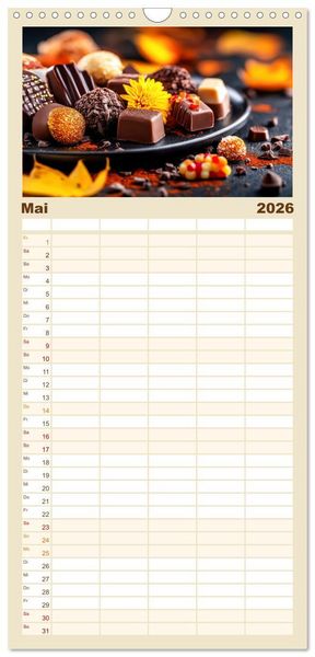 Produktbild: Familienplaner 2026 - Sch&auml;tze der Confiserie Kunst mit 5 Spalten (Wandkalender, 21 x 45 cm) CALVENDO