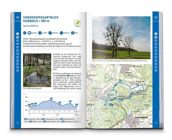 Produktbild: KOMPASS Wanderf&uuml;hrer Spessart, 65 Touren mit Extra-Tourenkarte