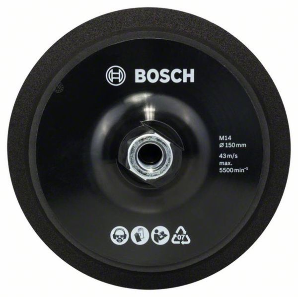 Bosch Accessories 2608612027 Stützteller M 14, Durchmesser 150 mm, mit Klettverschlusssystem Durchmesser 150 mm