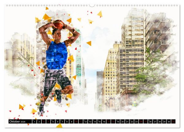 Produktbild: Basketball Art (Wandkalender 2026 DIN A2 quer), CALVENDO Monatskalender