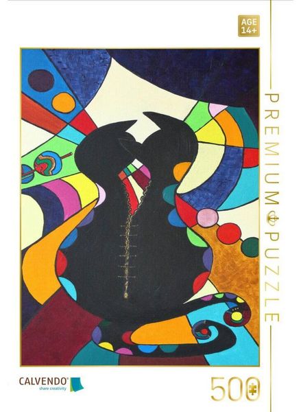 CALVENDO Puzzle Zip-Kätz, Petra Kolossa, Acryl auf Leinwand, 70x50, 2015 | 500 Teile Lege-Größe 48 × 36 cm Foto-Puzzle für Erwachsene