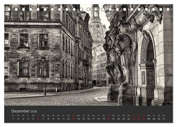 Produktbild: Dresden Schwarz Weiss 2026 (Tischkalender 2026 DIN A5 quer), CALVENDO Monatskalender