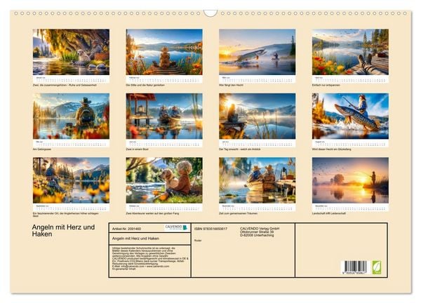 Produktbild: Angeln mit Herz und Haken (Wandkalender 2026 DIN A2 quer), CALVENDO Monatskalender