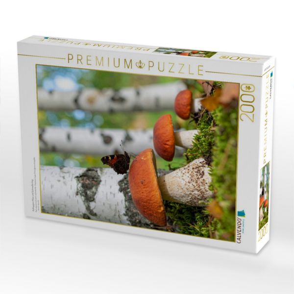 Produktbild: CALVENDO Puzzle Rotkappen Pilze und Schmetterling | 2000 Teile Lege-Gr&ouml;&szlig;e 90x67cm Foto-Puzzle f&uuml;r gl&uuml;ckliche Stunden