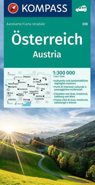 Produktbild: KOMPASS Autokarte &Ouml;sterreich 1:300.000