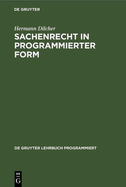 Produktbild: Sachenrecht in programmierter Form